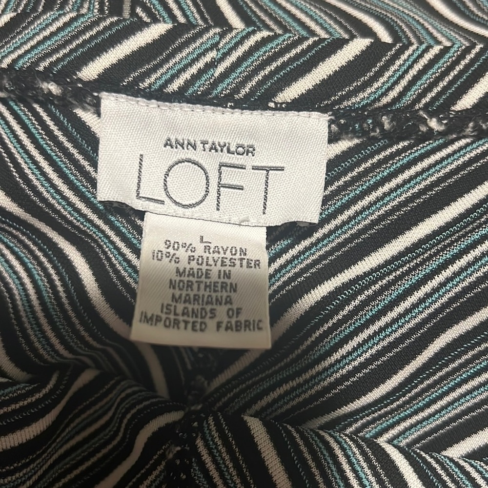 Blue and green striped skirt